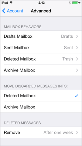 Select folders on iPhone iOS 7.